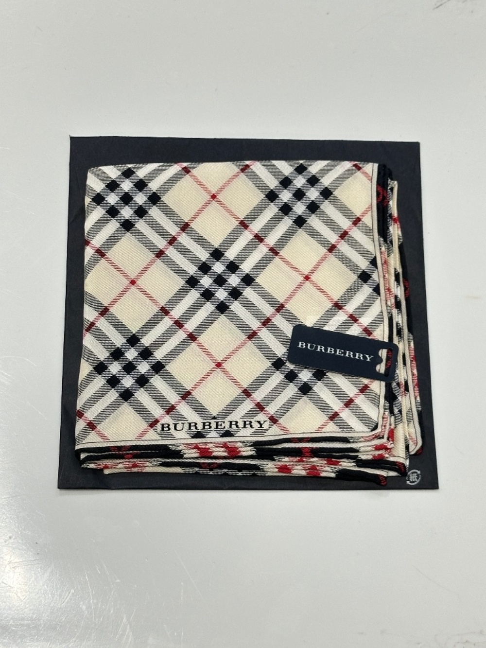 NWT New Burberry Classic Plaid Scarf Handkerchief Made in Japan